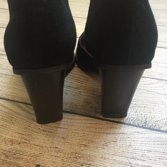 Free People Black Suede Deep V Ankle Booties - Picture 6 of 8